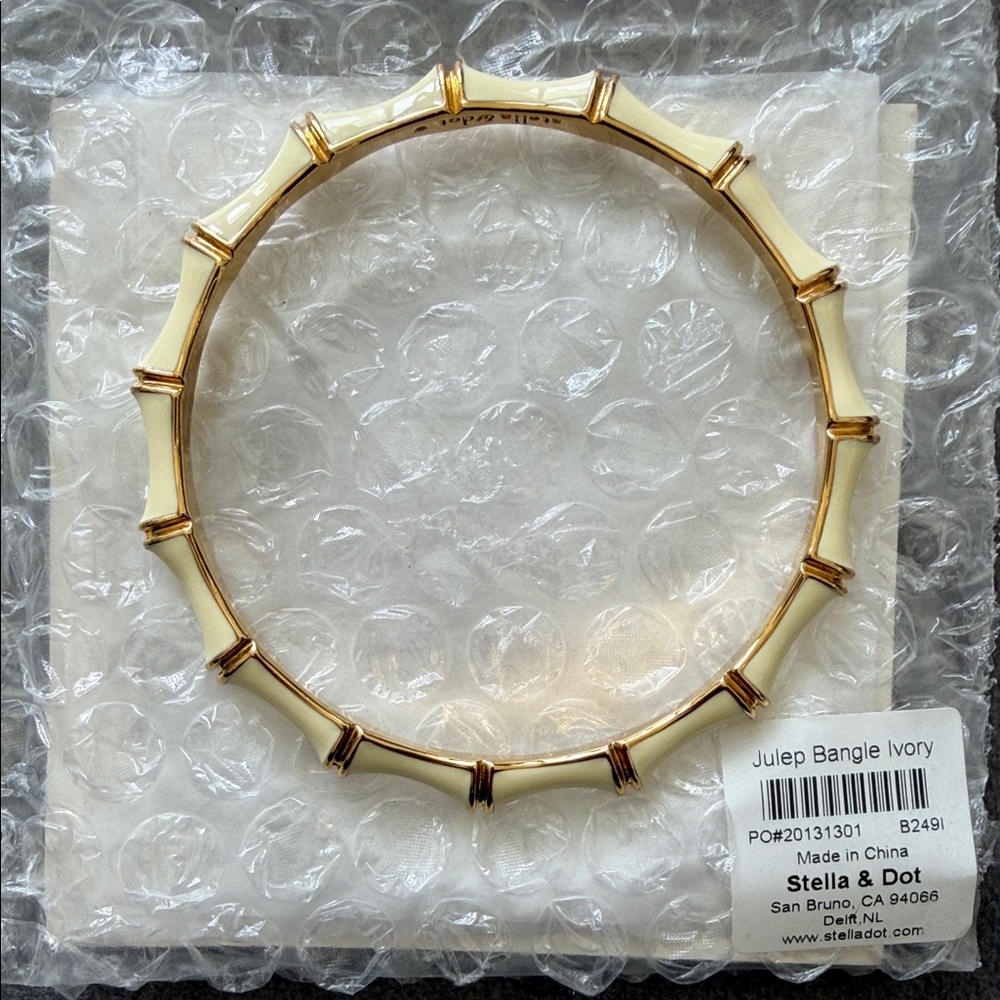 Stella & Dot Ivory and Gold Julep Bracelet